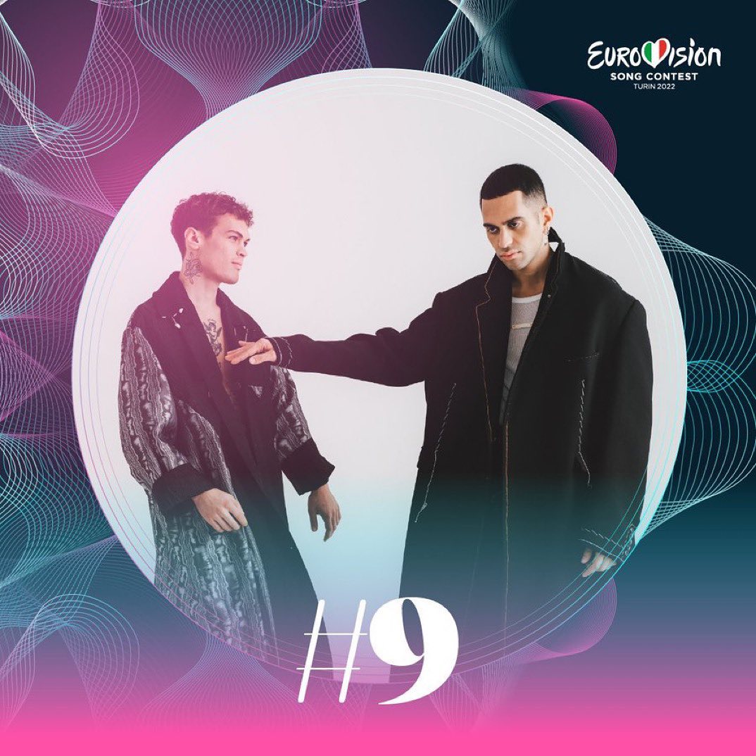 Italy's Mahmood & Blanco will perform Brividi in 9th position in the #Eurovision 2022 Grand Final! 🇮🇹